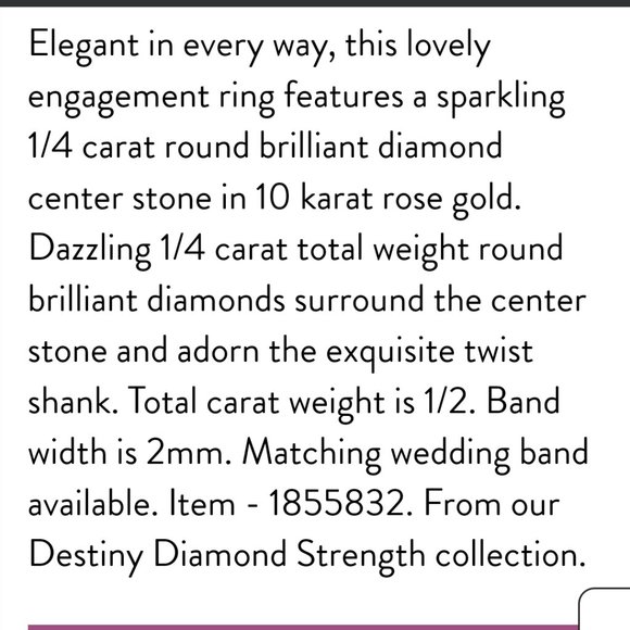 10kt rose gold diamond engagement ring - Picture 6 of 9